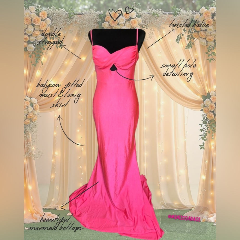 stunning pink bodycon gown
